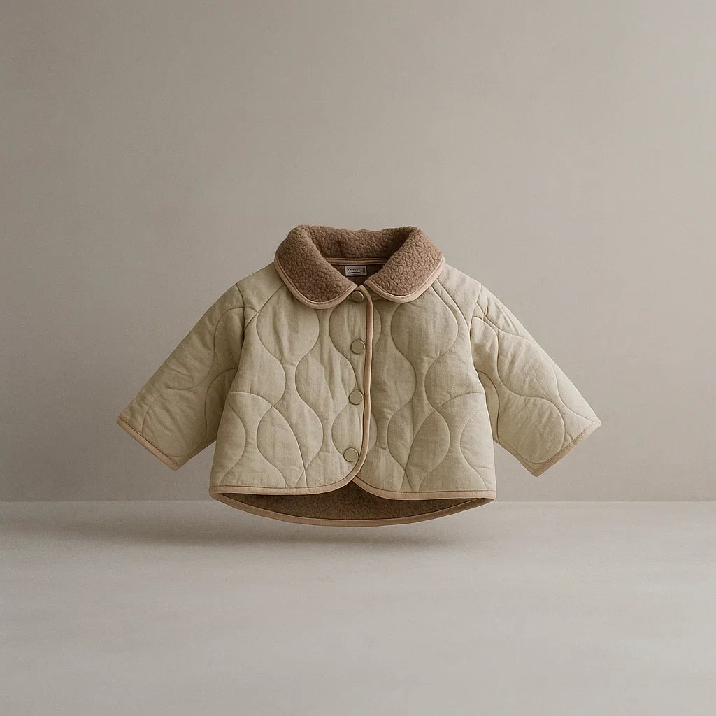 Cozy Quilted Fleece Jacket for Ultimate Comfort Beige