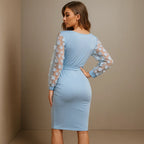Women's Lace Maternity Dress Light Blue