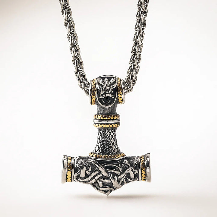Mjolnir Steel Pendant Necklace-MODAUTLET