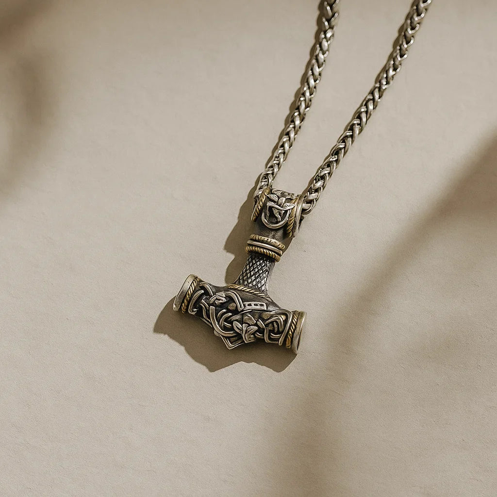 Mjolnir Steel Pendant Necklace-MODAUTLET