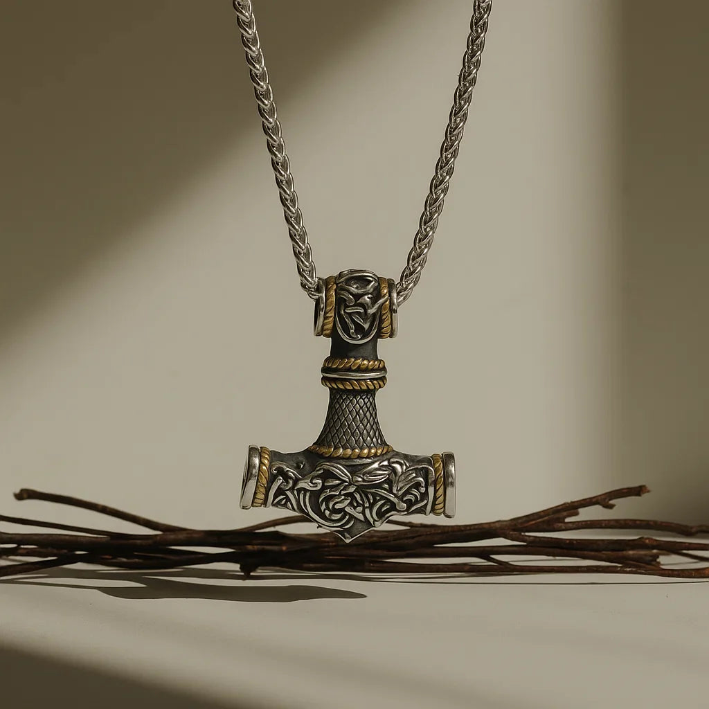 Mjolnir Steel Pendant Necklace-MODAUTLET