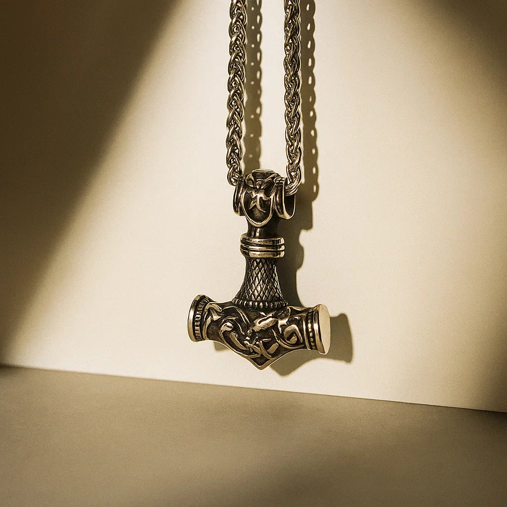 Mjolnir Steel Pendant Necklace-MODAUTLET
