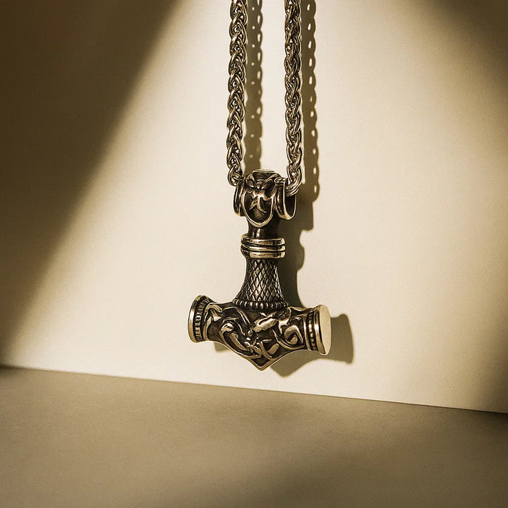 Mjolnir Steel Pendant Necklace-MODAUTLET