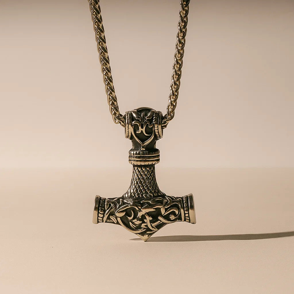 Mjolnir Steel Pendant Necklace