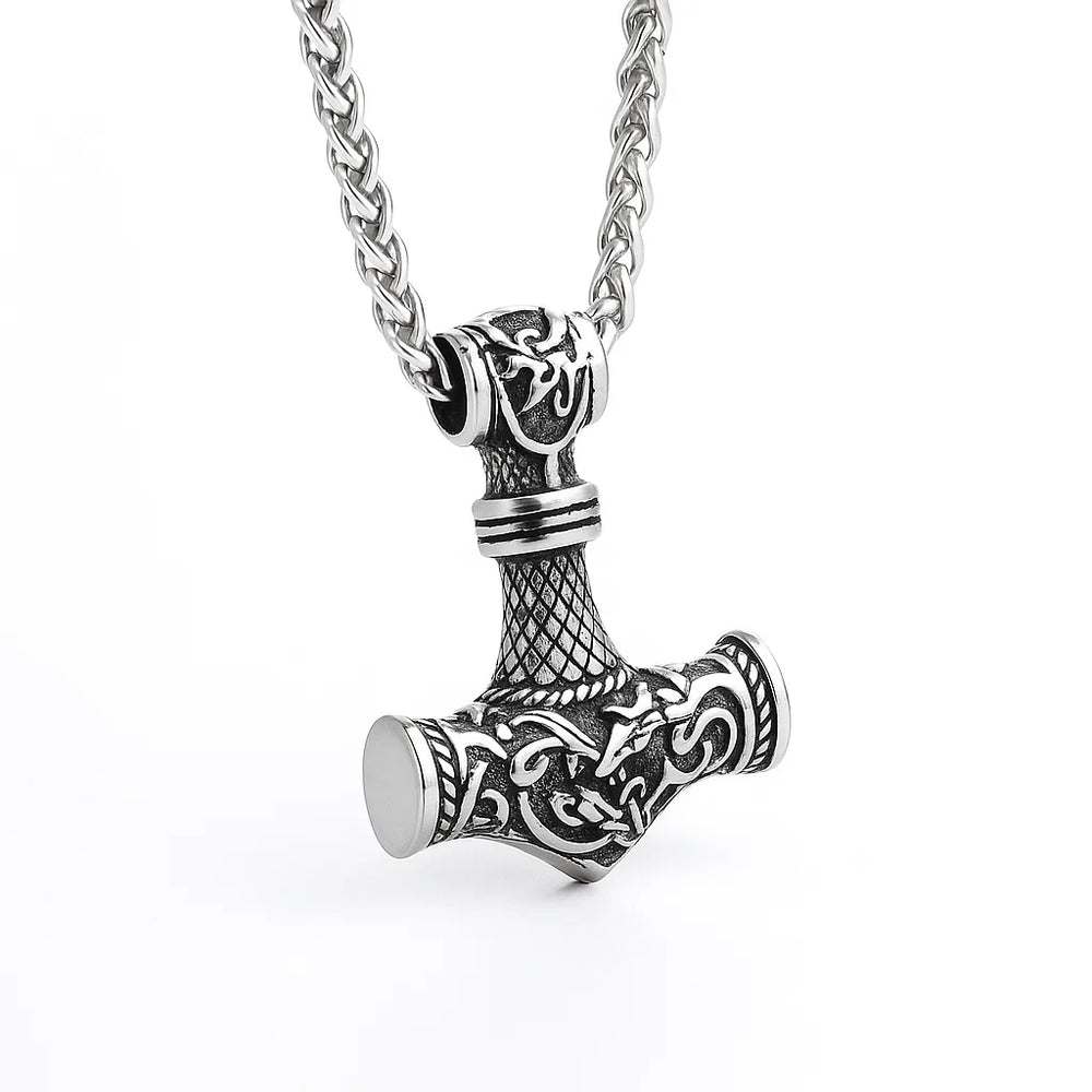 Mjolnir Steel Pendant Necklace-MODAUTLET