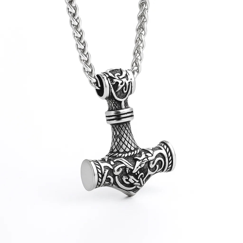 Mjolnir Steel Pendant Necklace-MODAUTLET