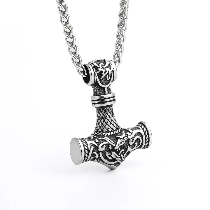 Mjolnir Steel Pendant Necklace-MODAUTLET