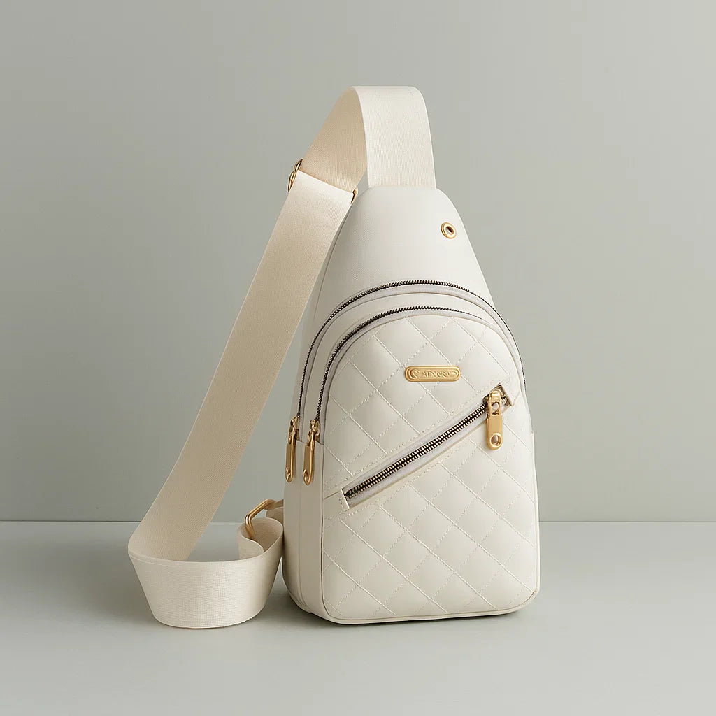 Quilted Sling Bag for Stylish Convenience White