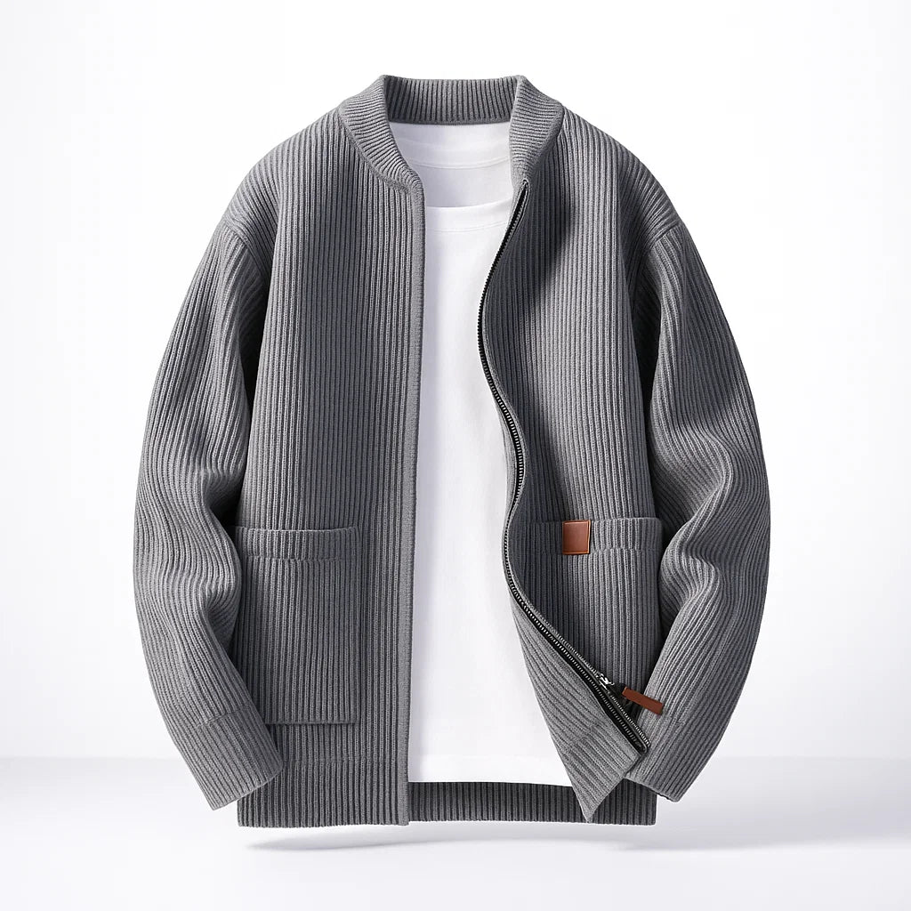 Men's Knit Sweatercoat - Montaro Style Grey1