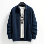 Men's Knit Cardigan - Stylish and Comfortable Layering Option Dark Blue