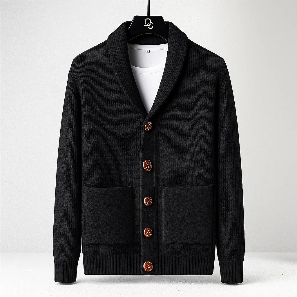 Men's Crest Cardigan Black