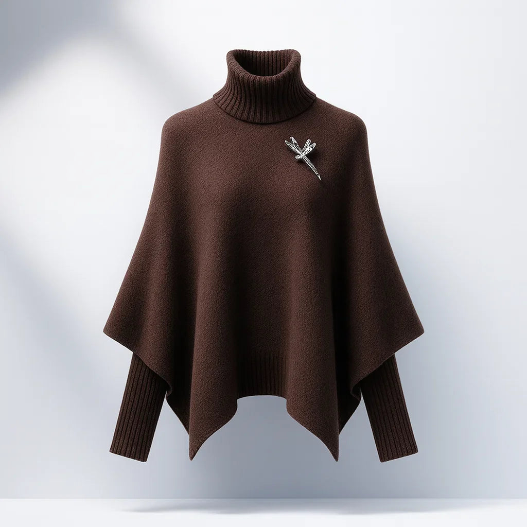 Women's Cloak Sweater - Fiorenza Lioré Style Brown