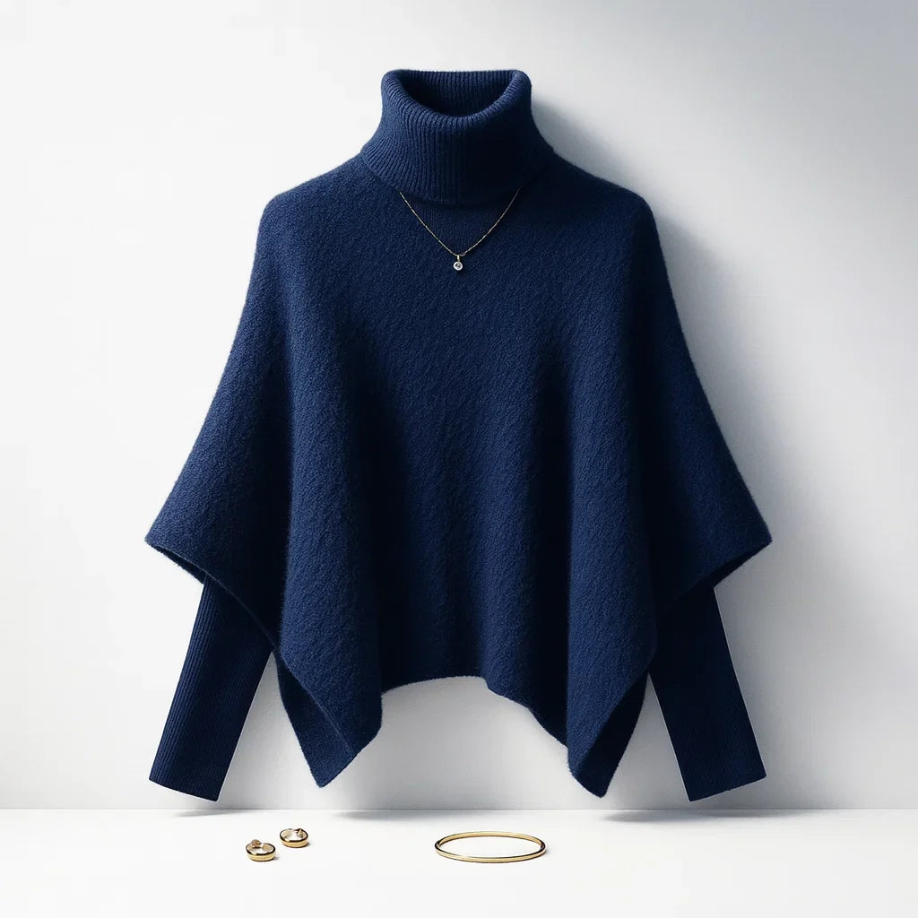 Women's Cloak Sweater - Fiorenza Lioré Style Navy