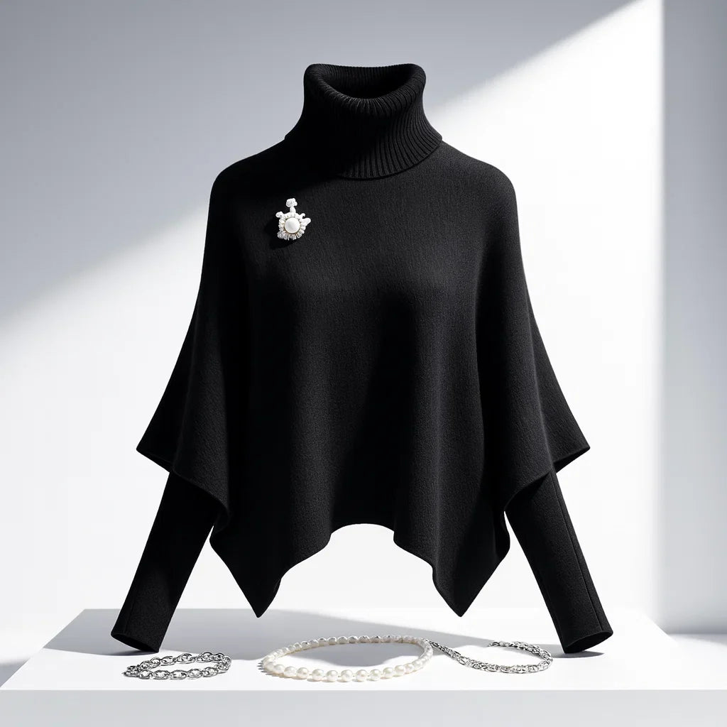 Women's Cloak Sweater - Fiorenza Lioré Style Black