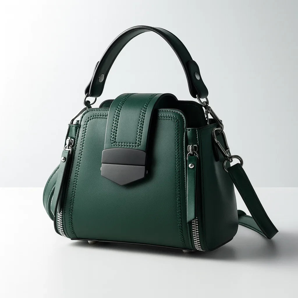 Stylish Square Handbag for Modern Elegance Dark green