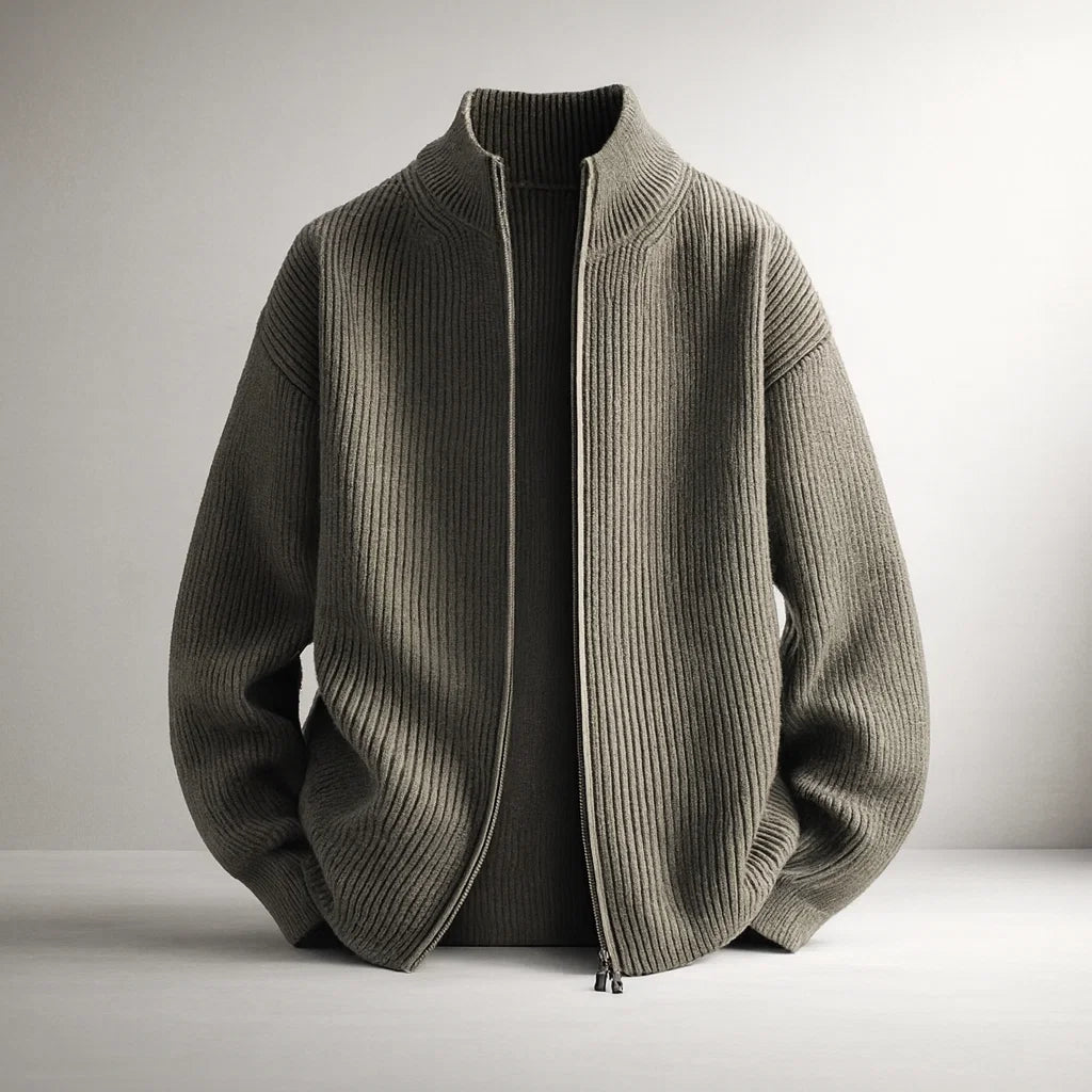 Men's Knit Jacket – Valmoro Lattini Style Khaki