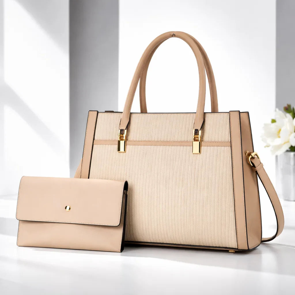 Elegant Contrast Set for Stylish Outfits Khaki