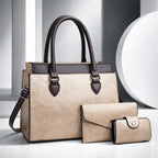 Elegant Tote Bag Set for Stylish Outings Khaki