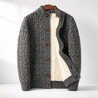 Men's Merino Wool Cardigan - Rivanto Style Grey