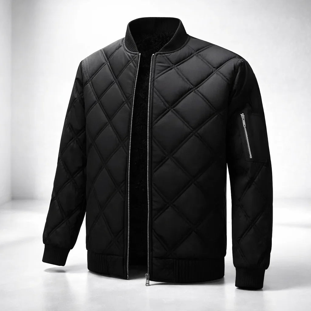 Men's Quilted Jacket – Valnero Style Black