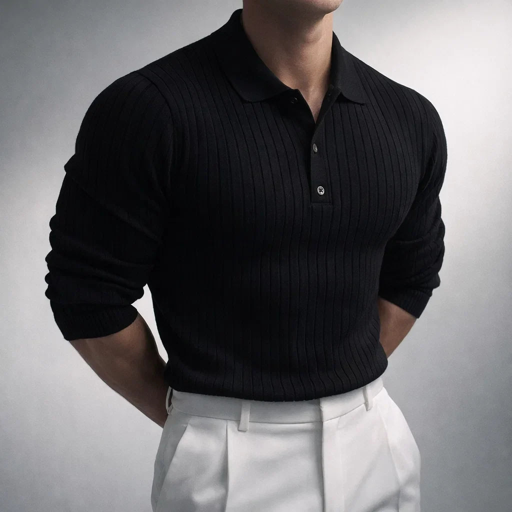 Men's Knit Polo - Ravello Style Black