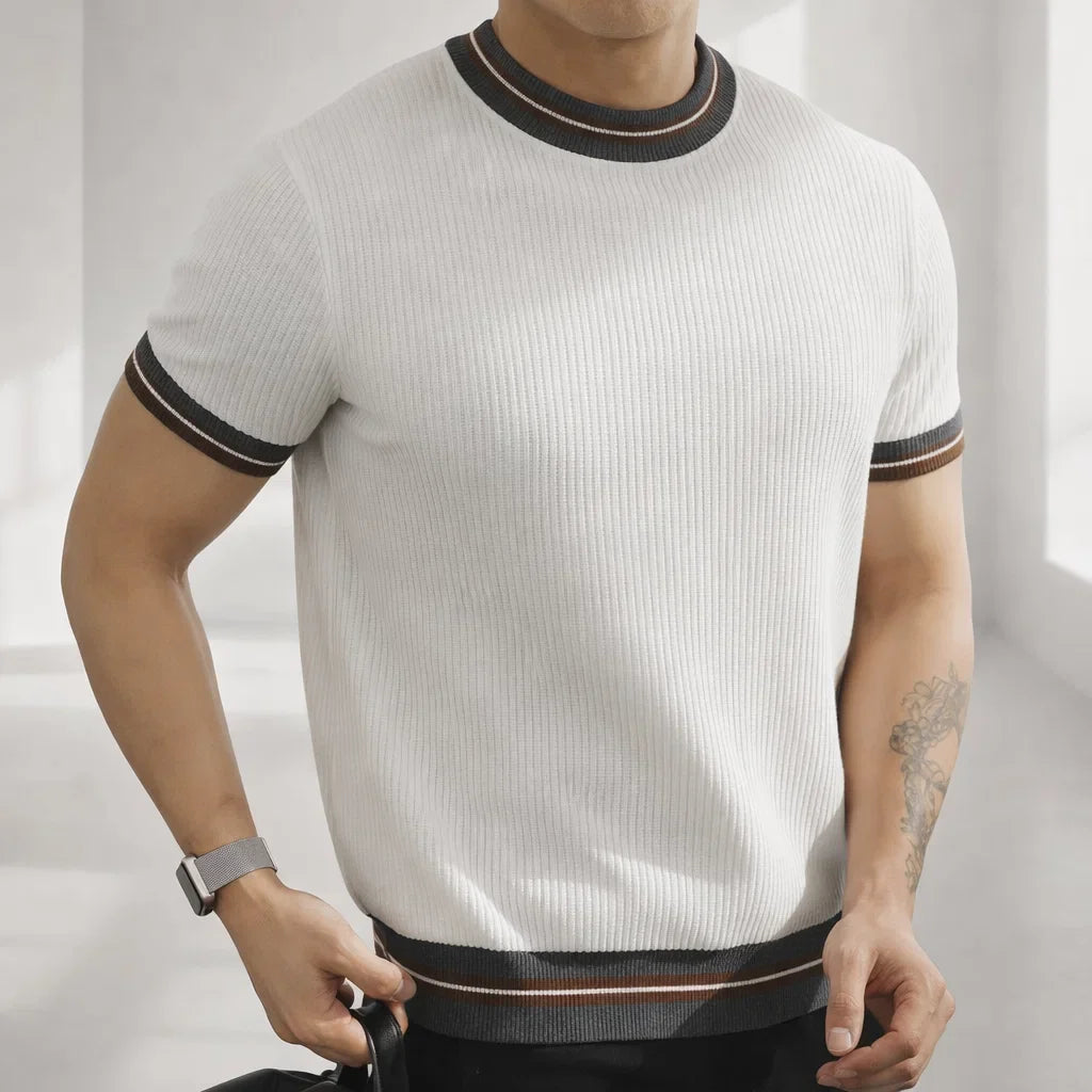 Men's Stripe Tee - Stylish and Comfortable Top White
