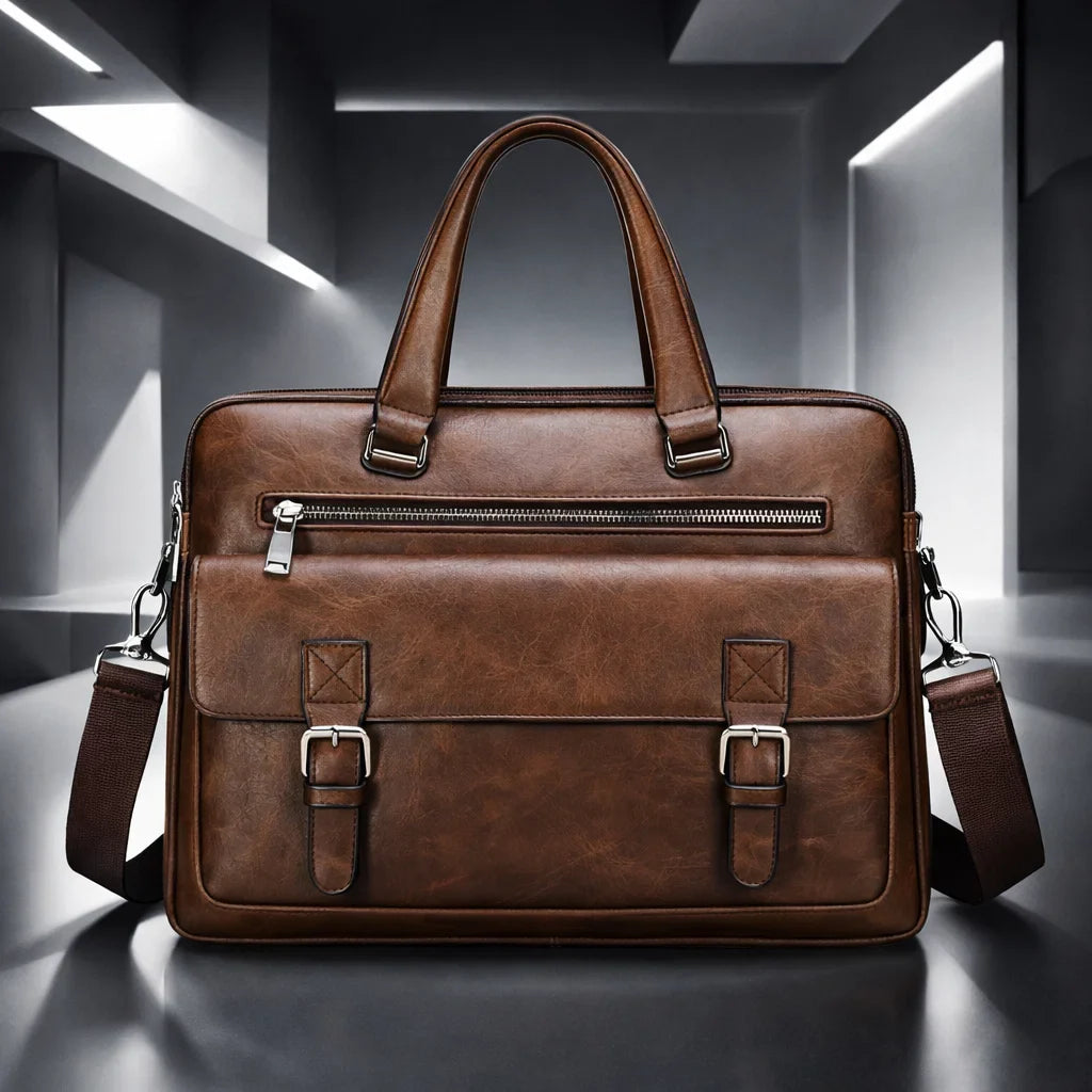 Premium Leather Briefcase for Professionals Dark brown
