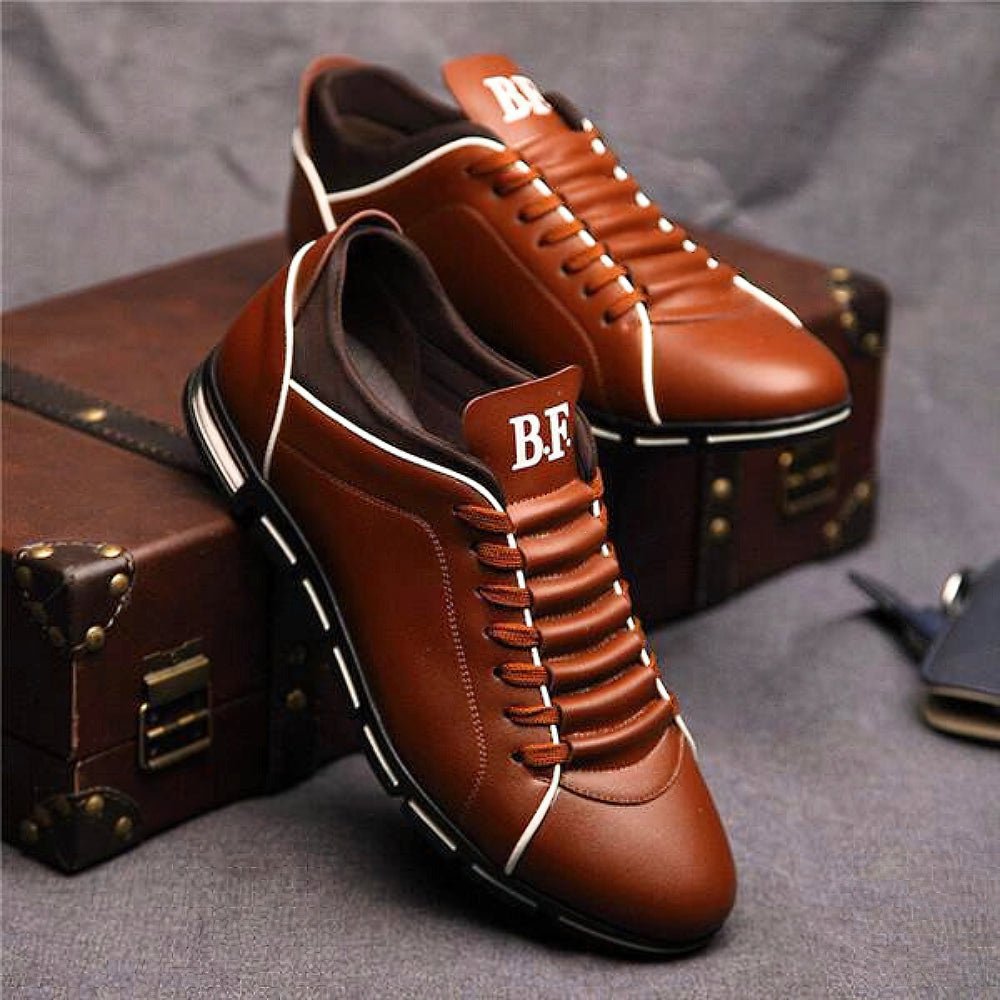 Men's Trendy Leather Shoes Dark Brown