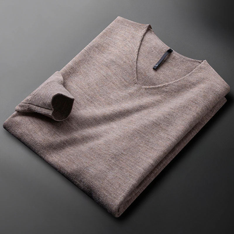 Pánský moderní oversized kardigan s výstřihem do V v cínové barvě