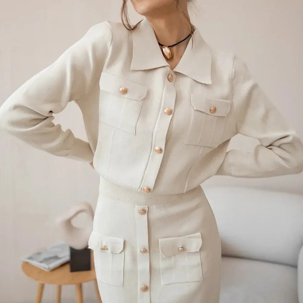 Elegant Knit Two-Piece Set for Effortless Style-MODAUTLET