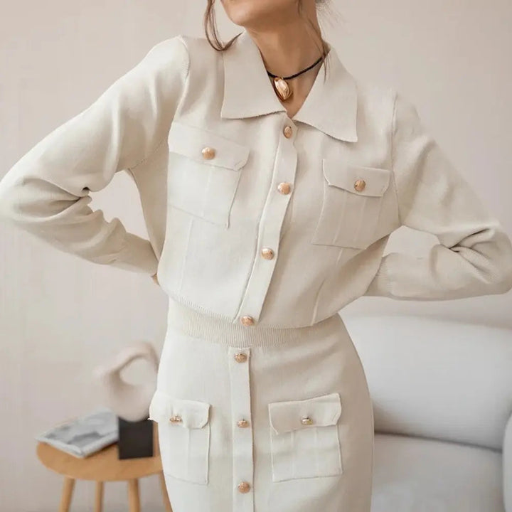 Elegant Knit Two-Piece Set for Effortless Style-MODAUTLET