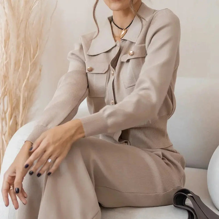 Elegant Knit Two-Piece Set for Effortless Style-MODAUTLET