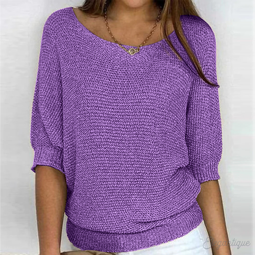 Cozy Pullover Sweater Violet