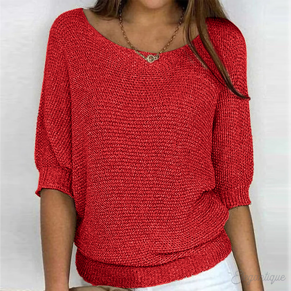 Cozy Pullover Sweater Red