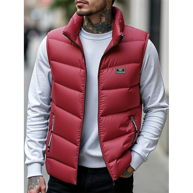 Herengewatteerd puffer-gilet