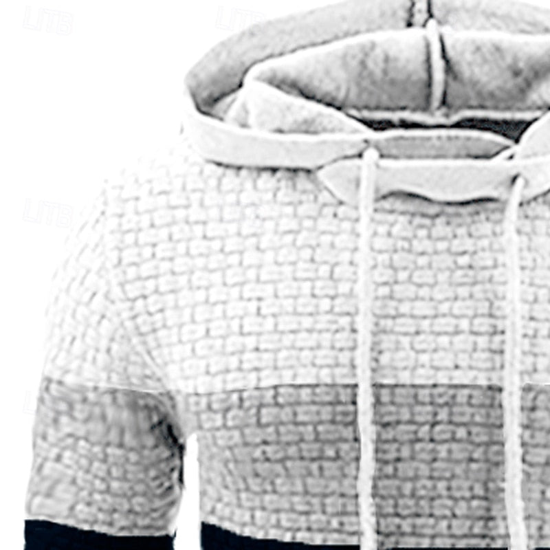 Men's Color Block Textured Hoodie
