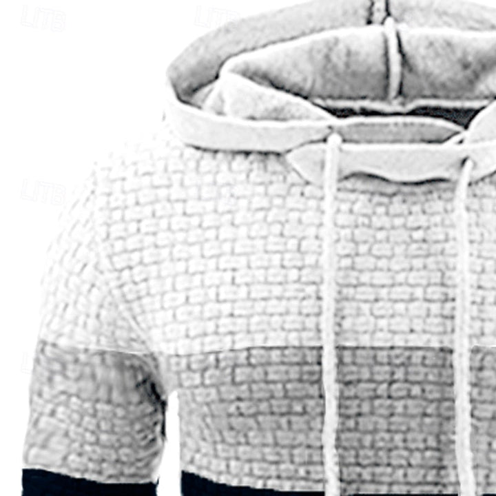 Men's Color Block Textured Hoodie