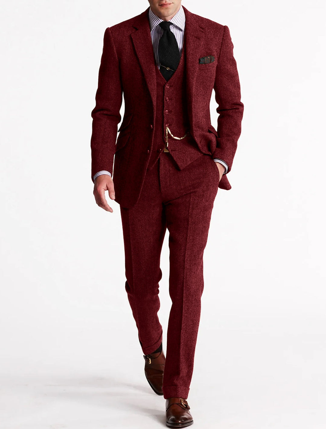 Men's Tweed Tuxedo Suit Set | Elegant Formal Attire