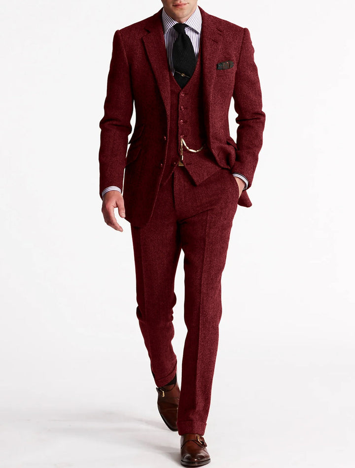 Men's Tweed Tuxedo Suit Set | Elegant Formal Attire