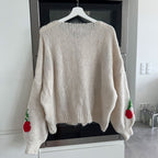Lightweight Knit Soft Beige Bow Tie Cardigan