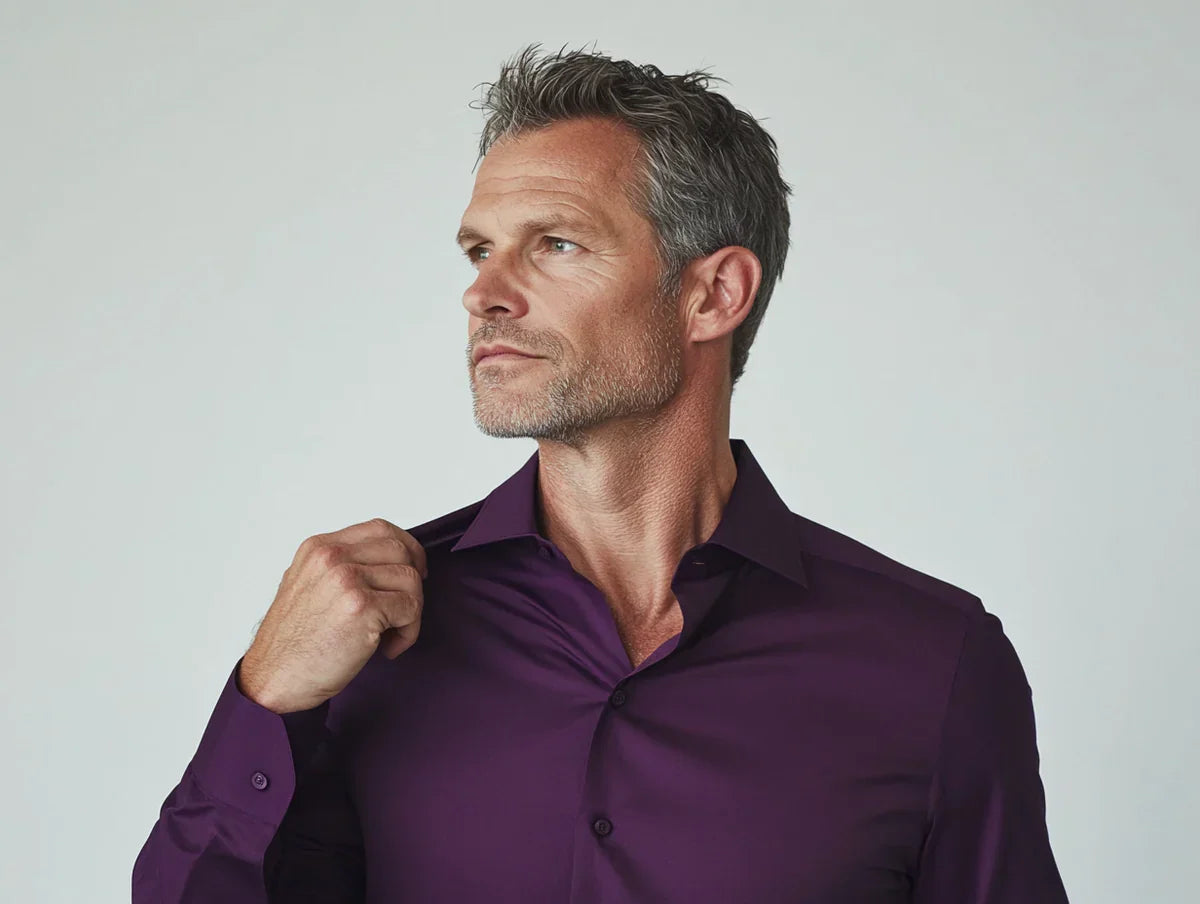 NoCrease | Wrinkle-Free Stretch Shirt Purple