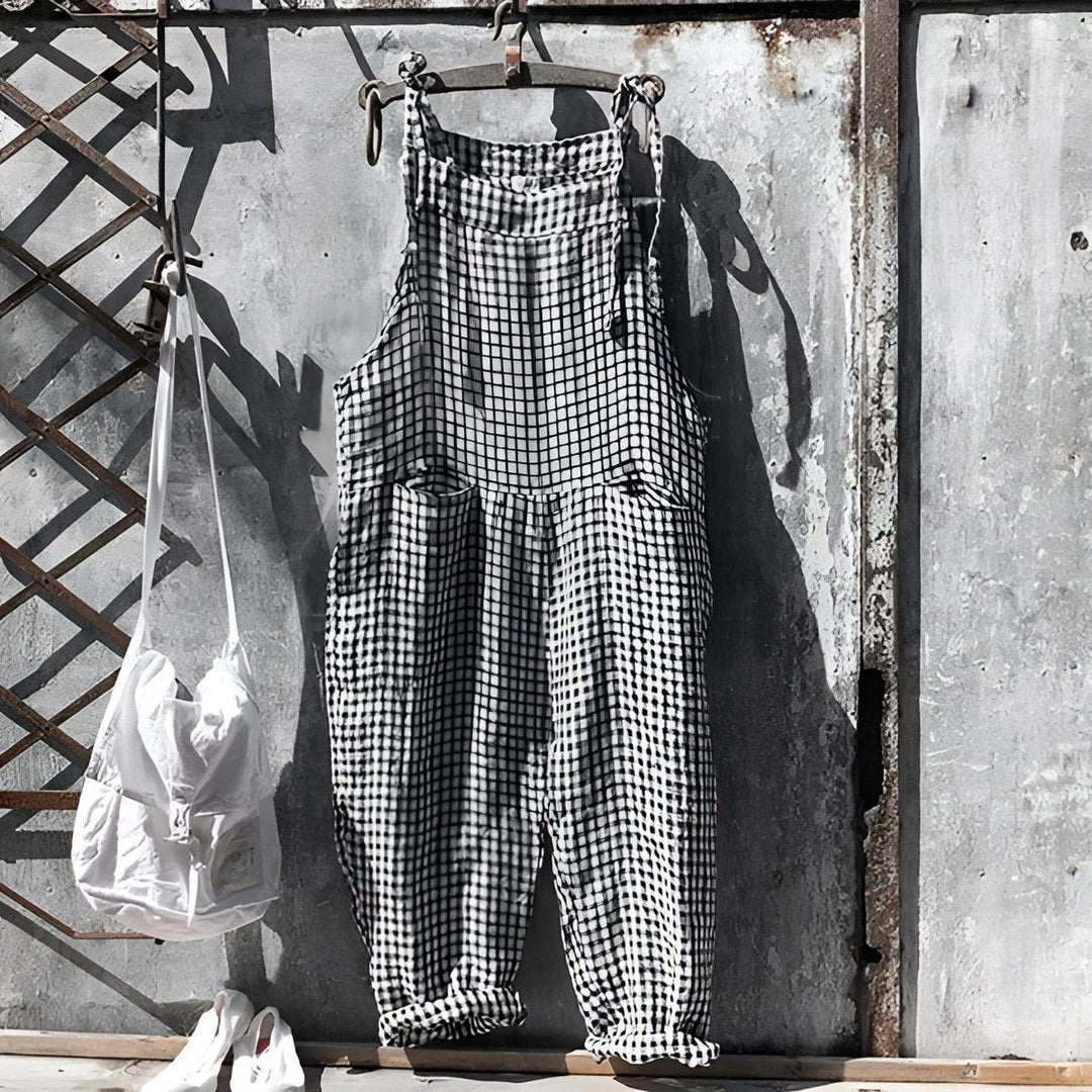 Rosie | Naisten vintage-raidallinen väljä lappuhaalari