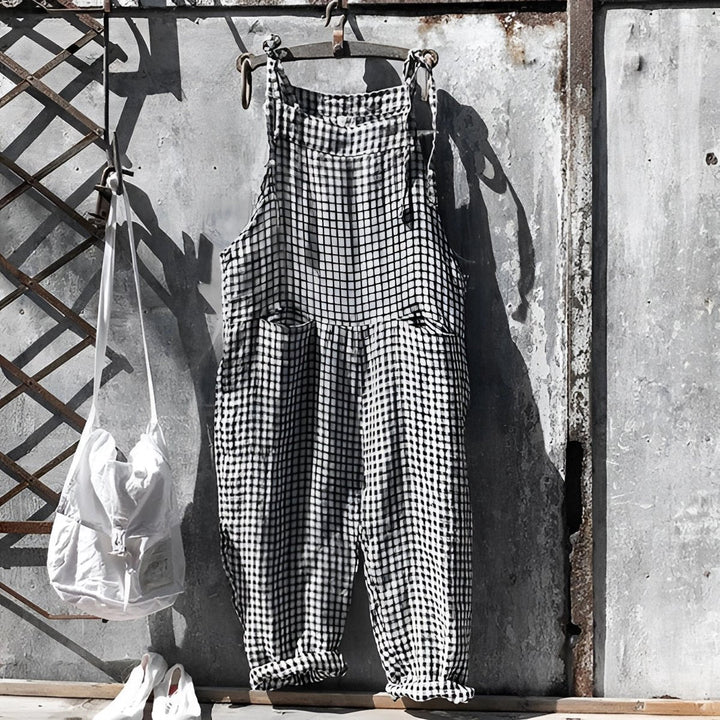 Rosie | Naisten vintage-raidallinen väljä lappuhaalari