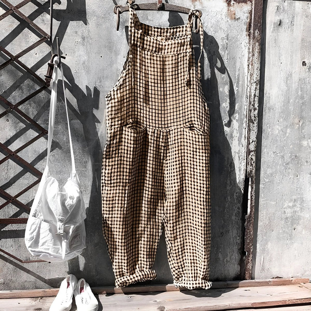 Rosie | Naisten vintage-raidallinen väljä lappuhaalari