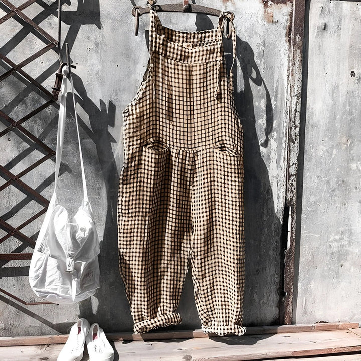 Rosie | Naisten vintage-raidallinen väljä lappuhaalari