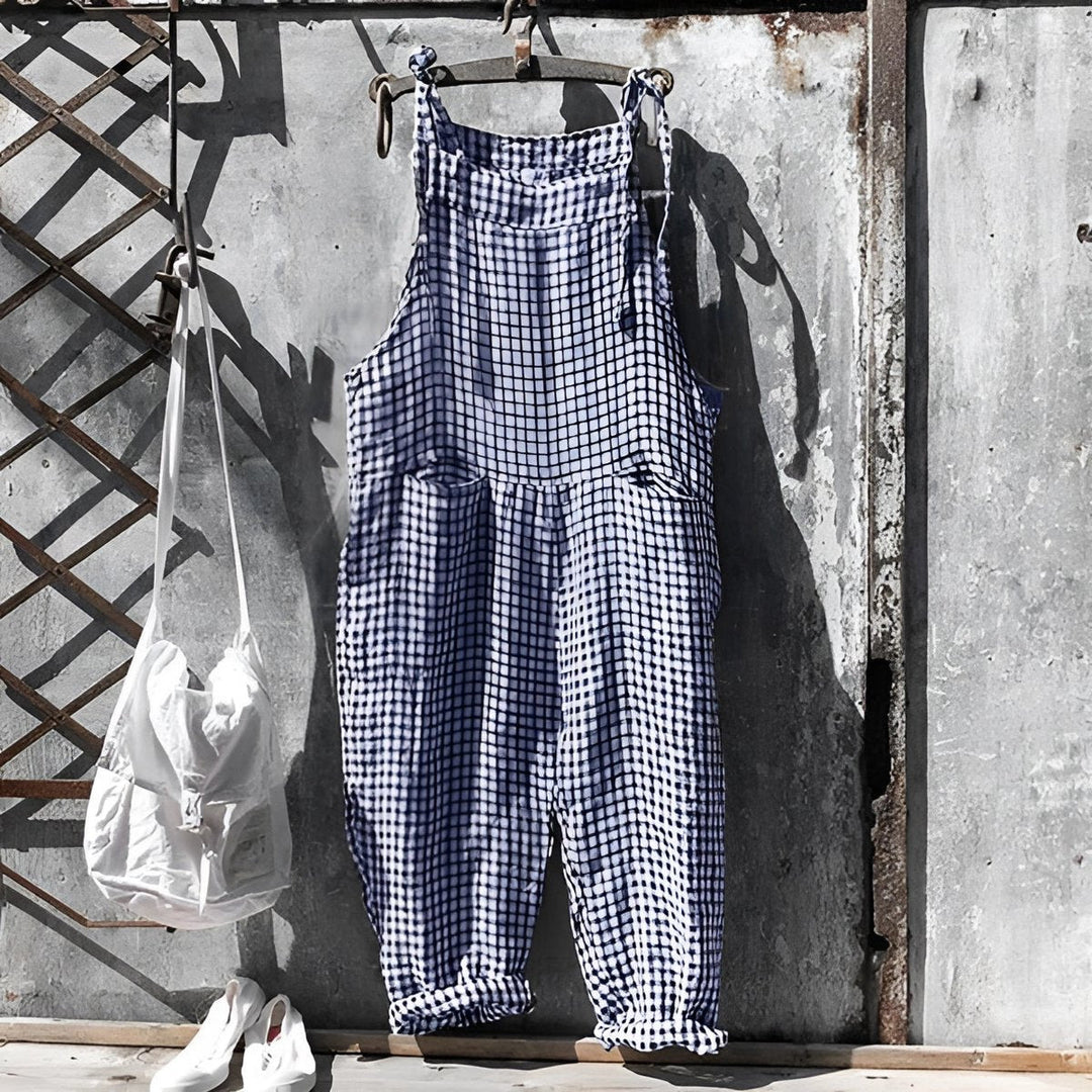 Rosie | Naisten vintage-raidallinen väljä lappuhaalari