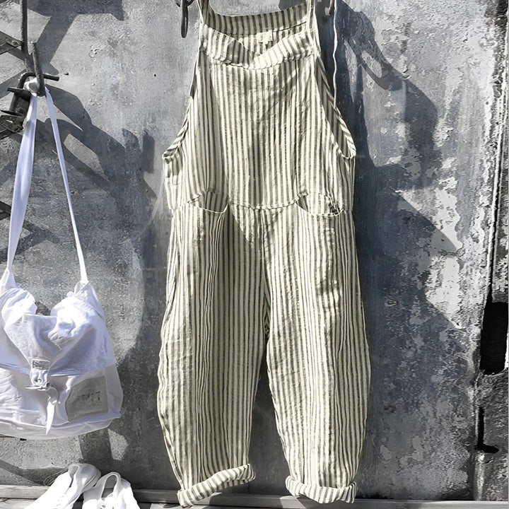 Rosie | Naisten vintage-raidallinen väljä lappuhaalari