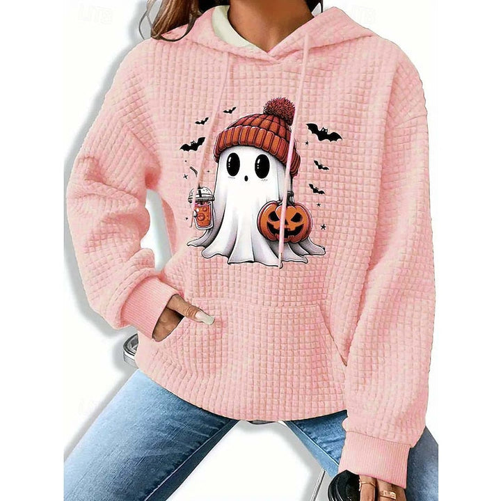 Dámská hřejivá podzimní mikina s kapucí s halloweenským motivem