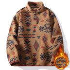 Men's Patterned Fleece Quarter-Zip Pullover