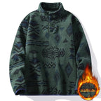 Men's Patterned Fleece Quarter-Zip Pullover